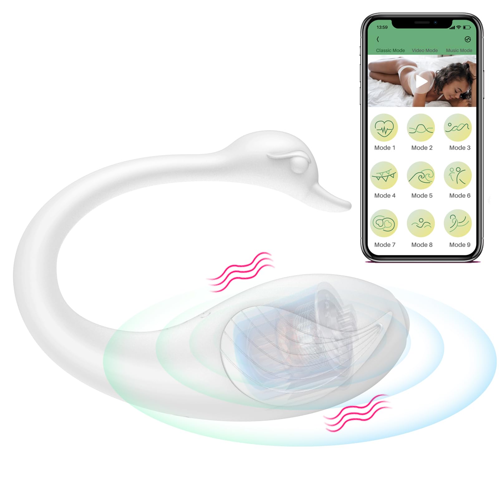 APP Control Wearable Vibrator for Women, Long Distance G spot Vibrator Bluetooth Couples Sex Toys, Clitoral Anal Stimulation Mini Vibrators with 9 Powerful Vibration Modes Female Sex Toy ()