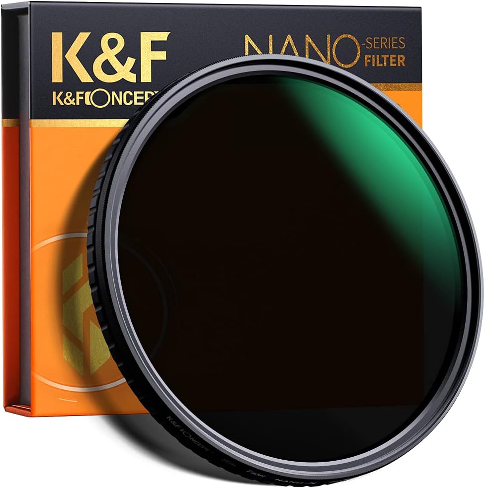K&F Concept 72mm Variable ND Filter Adjustable Fader Neutral Density ND2-32 ND2 - ND32 Filter, NO Spot X Black X Issue, MRC 28-Layer, Ultra Slim, Waterproof