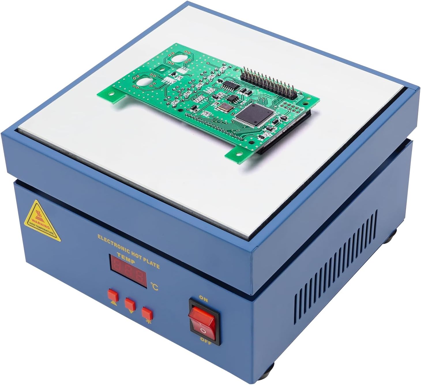 800W Digital Preheating Soldering Station, 110V Electric Hot Plate with LED Display, 200x200mm Lab Heating Plate for PCB Soldering, Rework and Welding Tasks