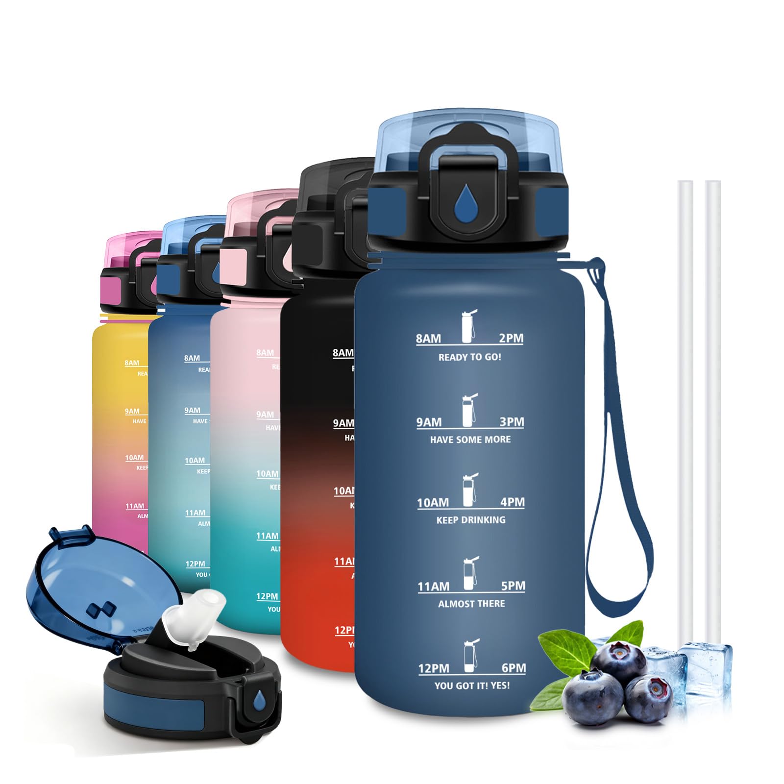 Grsta Water Bottle, 500 ml, Water Bottle with Straw