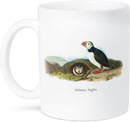 3dRose mug_114078_2 Atlantic Puffin by John James Audubon - Taza de cerámica, 15 onzas