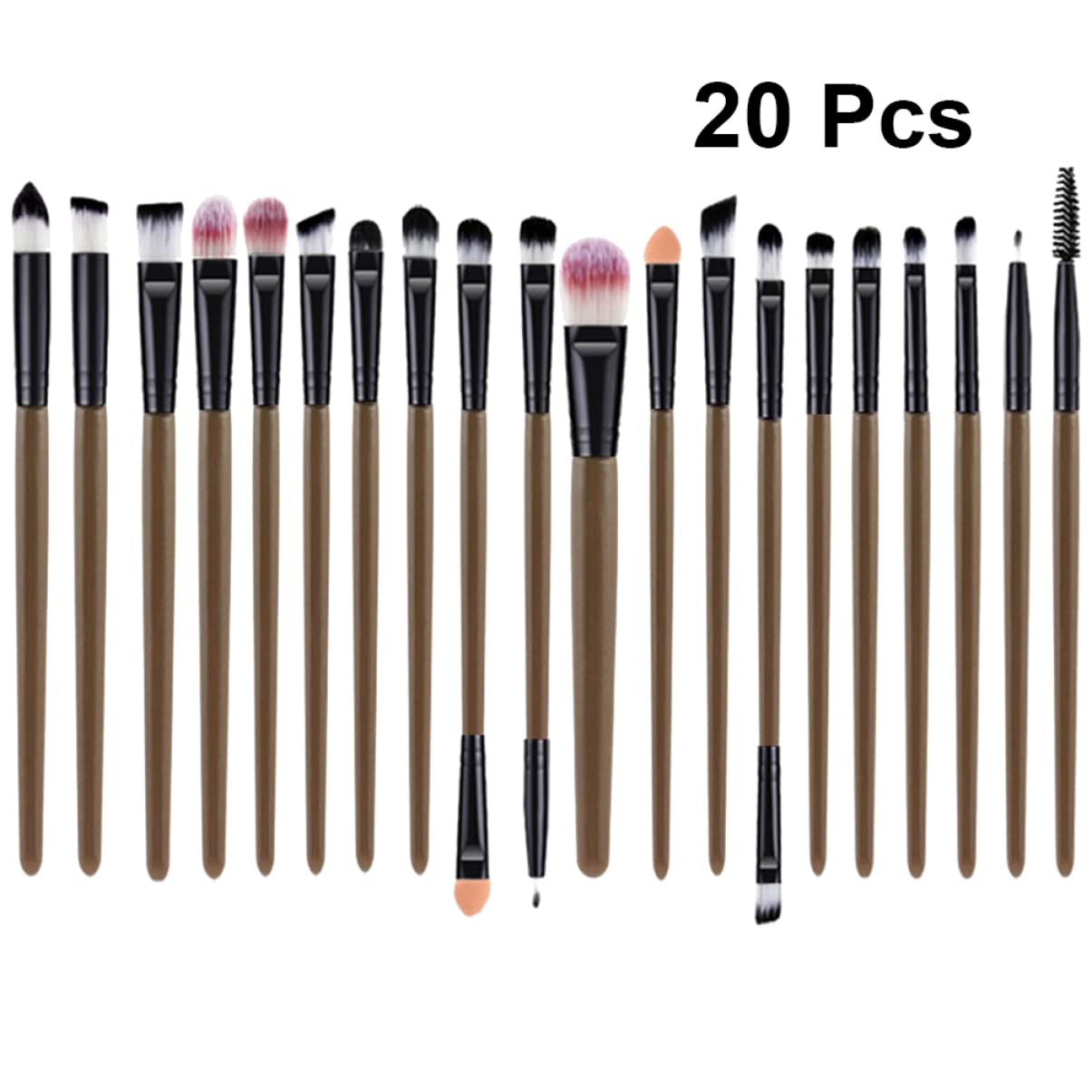 FRCOLOR 60pezzi Pennelli Per Trucco Occhi Con Manico Plastica Kit Portatile Per Ombretto e Eyeliner Per Uso Quotidiano e Principianti e Nero