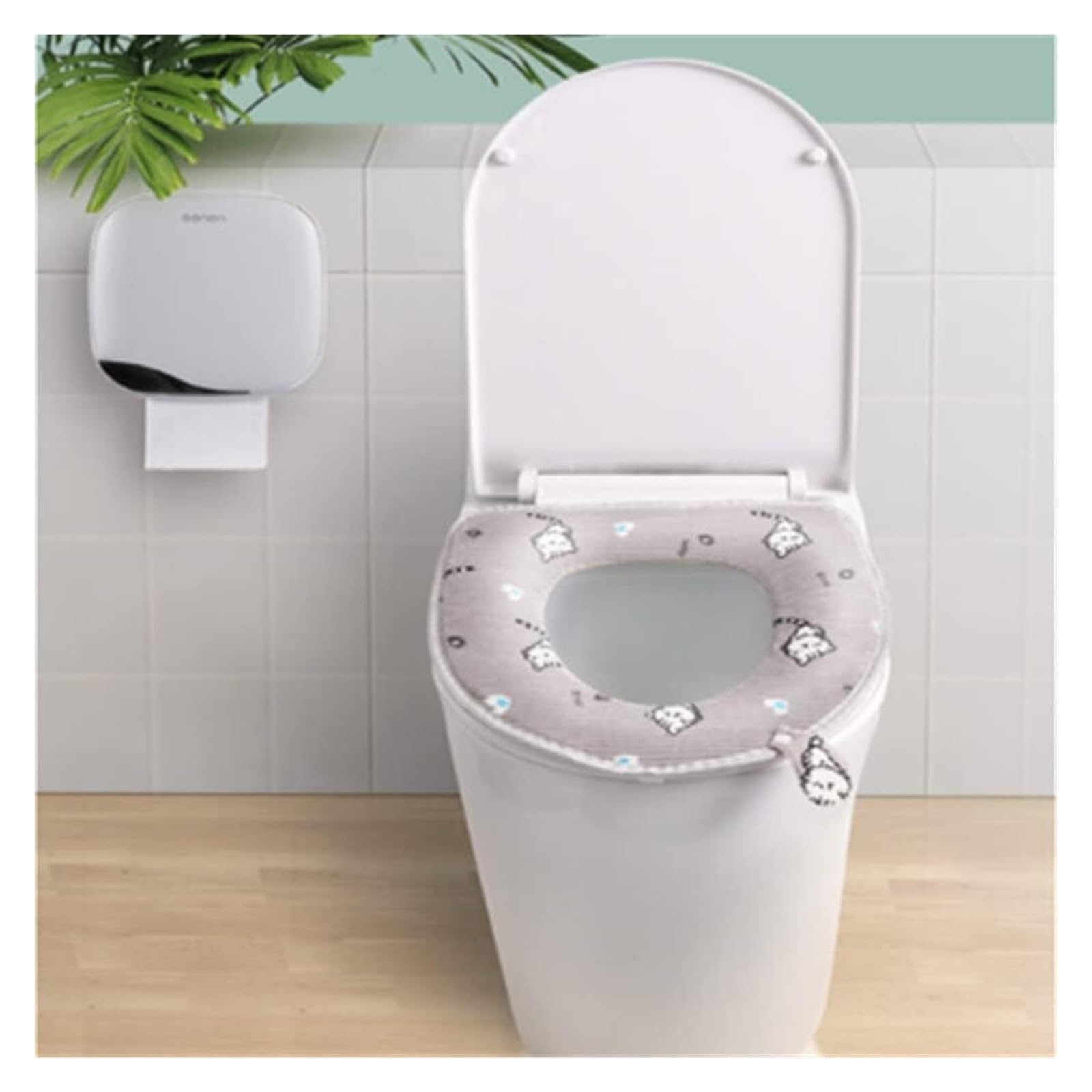 KFGISD CushionBathroom Cushion Toilet Washable Soft Warm pad Gray one Piece ，Toilet Seat Covers