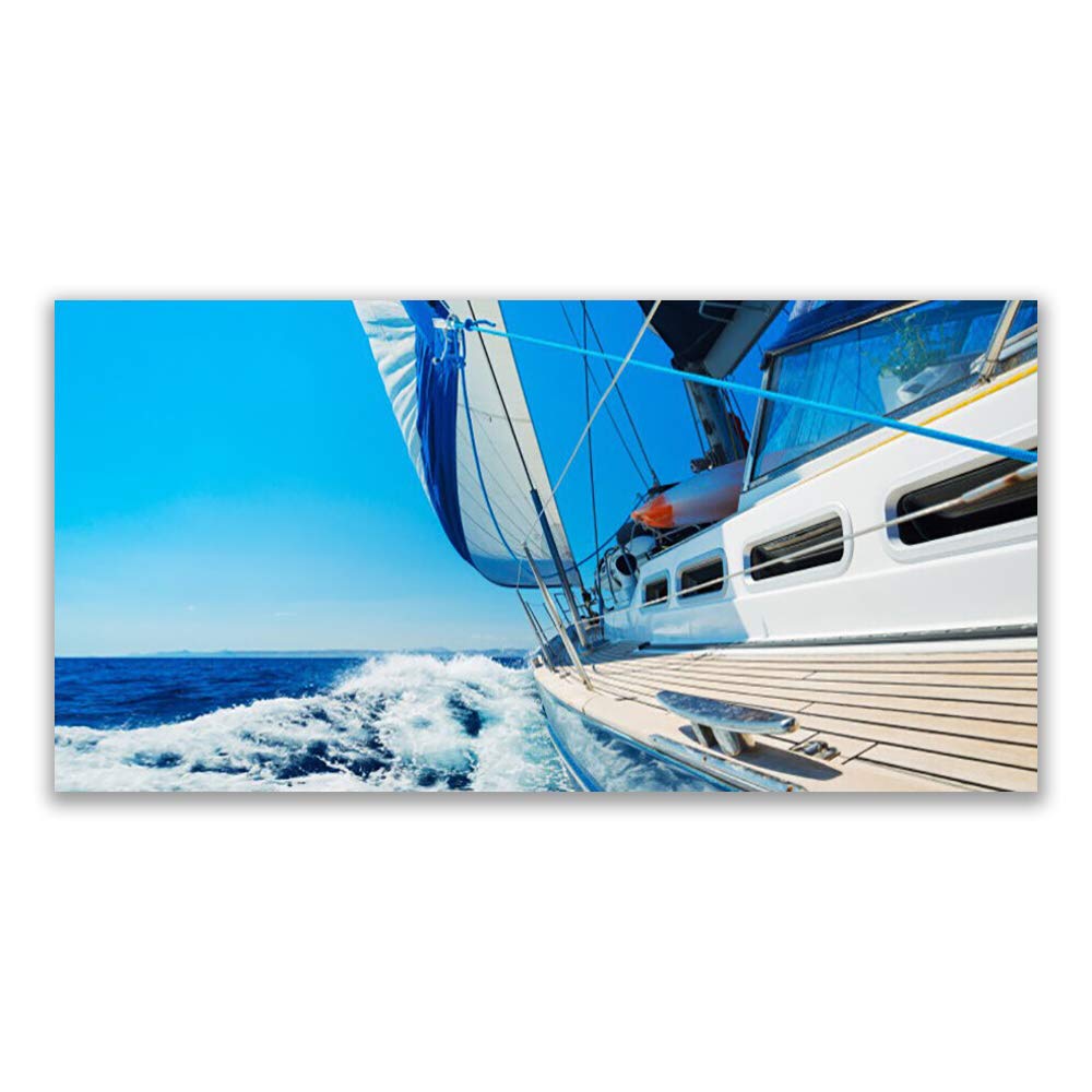 Tableau mural moderne design Tulup avec 4 crochets - Impression sur verre acrylique 140x70cm