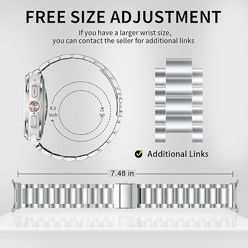 Vista 64 de GOLDTOLUCK No Gap Stainless Steel Band Compatible with Samsung Galaxy Watch 8 7 6 5 4 Classic FE Pro Ultra 40mm 44mm 46mm 43mm 47mm 45mm 42mm