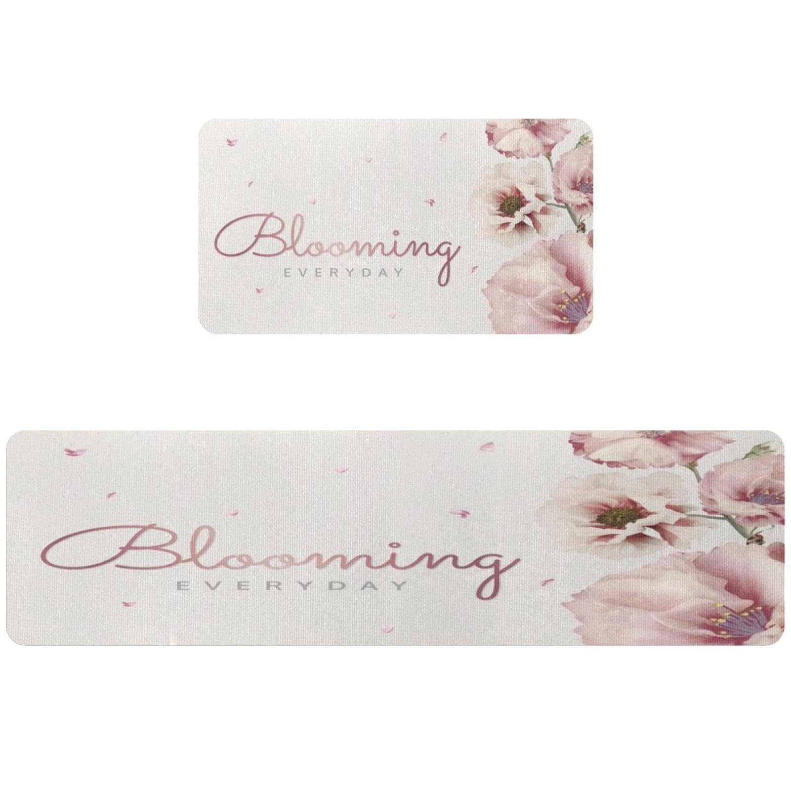 Tapete de cocina para pasillo y cuarto de lavado con estampado floral acogedor