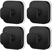MOTAIPEAK Heavy Duty Suction Cup Hooks for Shower Bathroom - 15LB Strong Hold Removable Reusable Metal Towel Robe Hooks Black 4 Pack