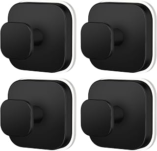 MOTAIPEAK Heavy Duty Suction Cup Hooks for Shower Bathroom - 15LB Strong Hold Removable Reusable Metal Towel Robe Hooks Black 4 Pack