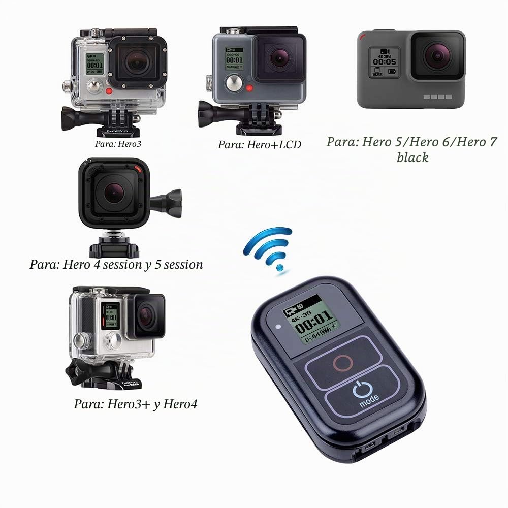 Suptig Mando a Distancia Impermeable e inalámbrico para Compatible GoPro Hero 8 Hero 7 Black Hero6 Hero5, Hero5 Session Hero 4, Hero4 Session, Hero 3 Hero 3 +