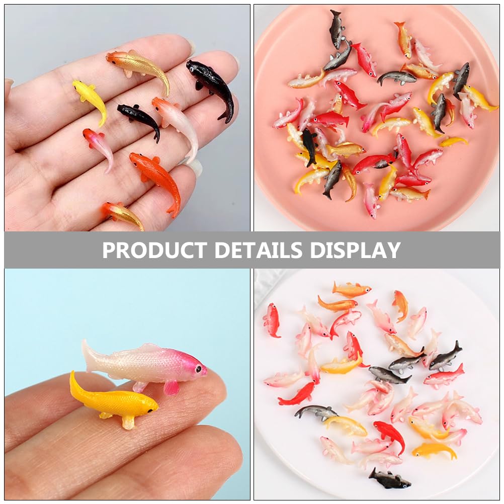 ibasenice 10pcs Mini Simulation Koi Model Miniature Resin Goldfish Miniature Fish Figurines Koi Fish Tiny Terrarium Decor Dollhouse Fish Figure Fish Cake Decorations Pvc Fish Shape Animal - Image 2