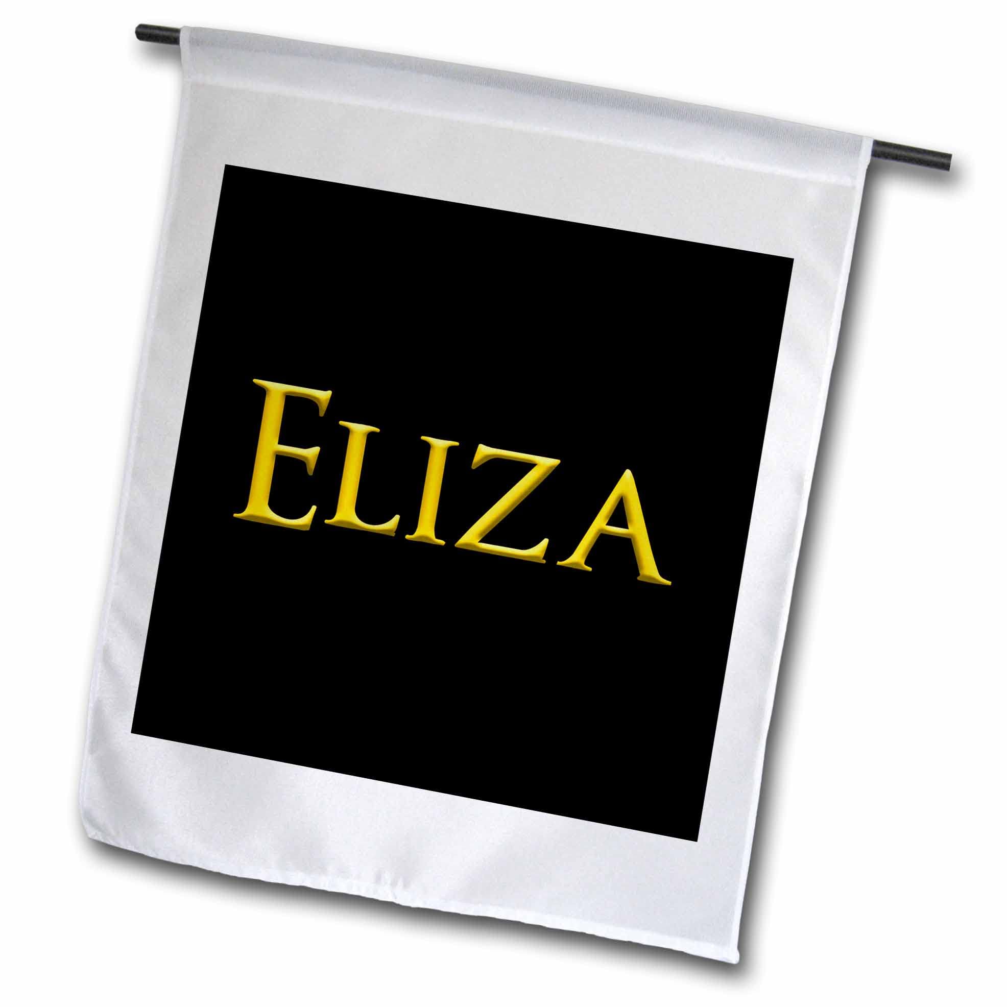 3dRose Eliza elegant girl baby name in America. Yellow on black charm - Flags (fl_353874_1)
