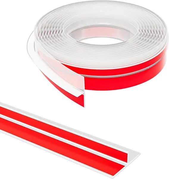 Elvone T-Shaped Door Draft Stopper, 1.97 in x 20 Ft Silicone Seal Strip for Windows Gaps, Weather Stripping Seal Strip Shower Sweep, Clear