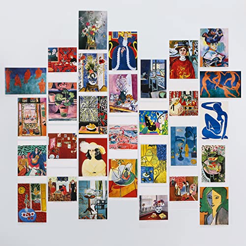 Henri Matisse Art Postcards, Famous Painting Abstract Art Post Cards Bulk Pack(30 Pack), Vintage Aesthetic Photo Collage Kit, Postcards Poster for School Students Teacher Thank You Note Cards