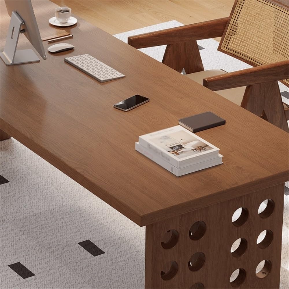 Escritorio de Oficina Escritorio Ejecutivo Grande, Mesa de Escritura Moderna y espaciosa Madera Fresno, estación Trabajo Mesa para Juegos de portátil(S)