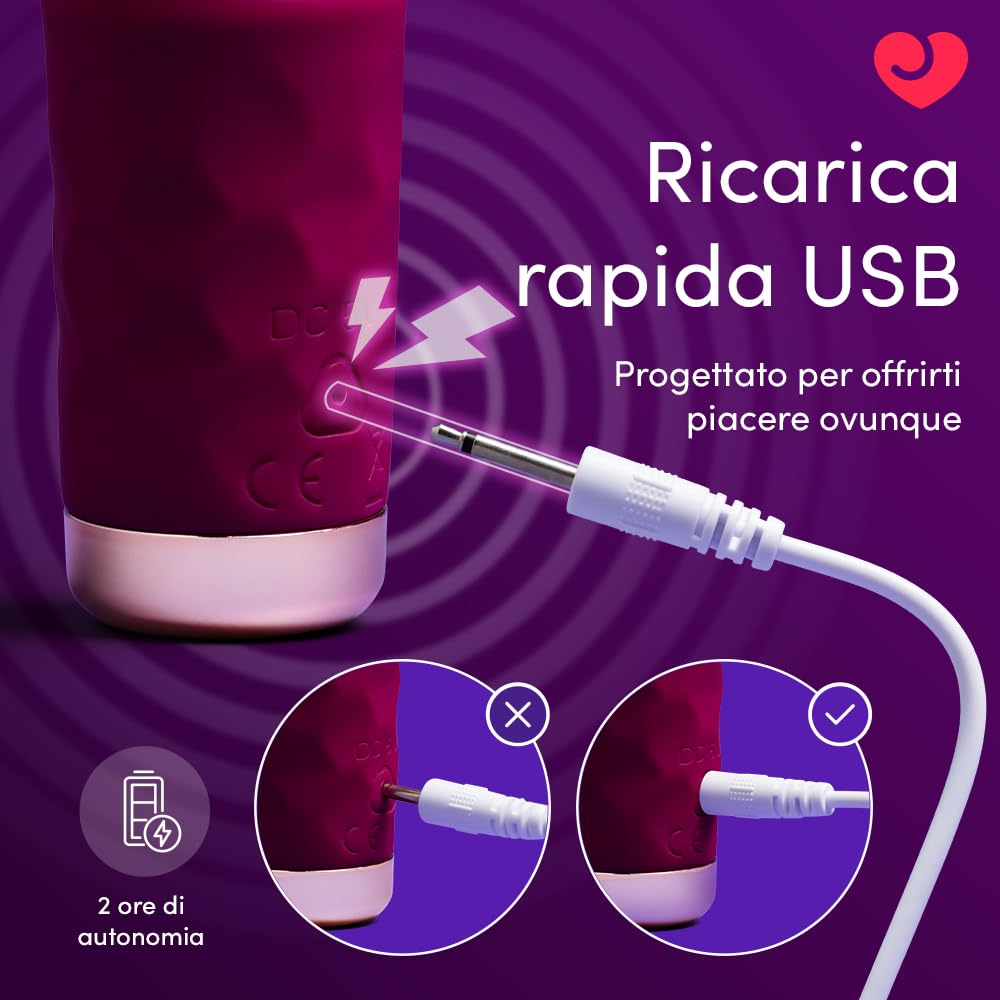 Lovehoney Mini Wand Massaggiatore Vibratore donna | Piccolo Stimolatore femminile per Clitoride Capezzoli Zone Erogene | 10 modalità Ricaricabile & Impermeabile | Massager Sextoys Vibratoreper coppie