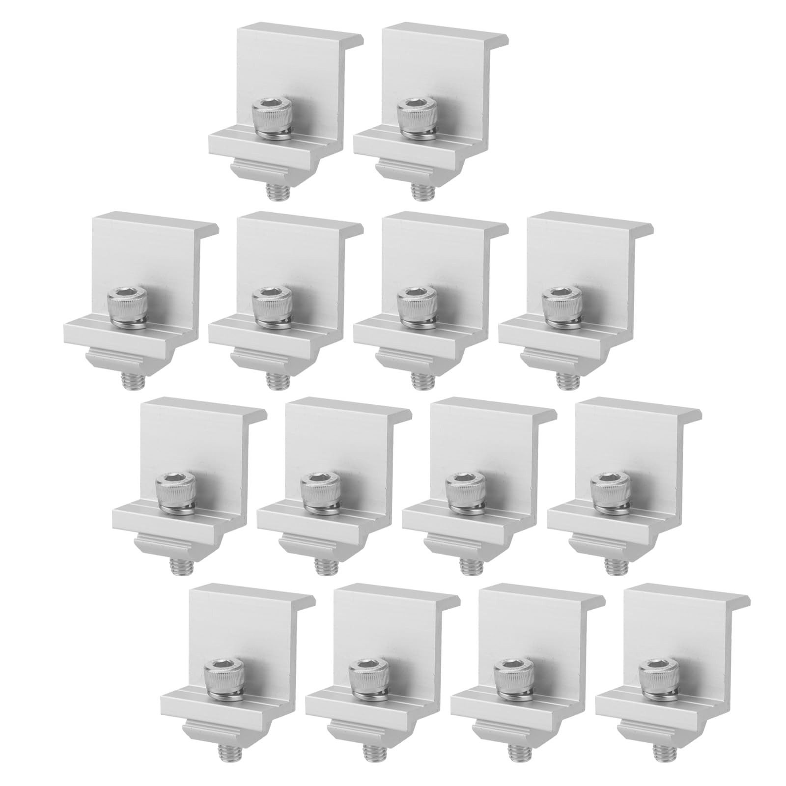 14 pezzi Staffe per Pannelli Solari, Profilo a Z in Alluminio regolabile da 35 mm, Accessori per Pannelli Solari, Adatto per il Montaggio di Caravan/Casa/Barca, Argento