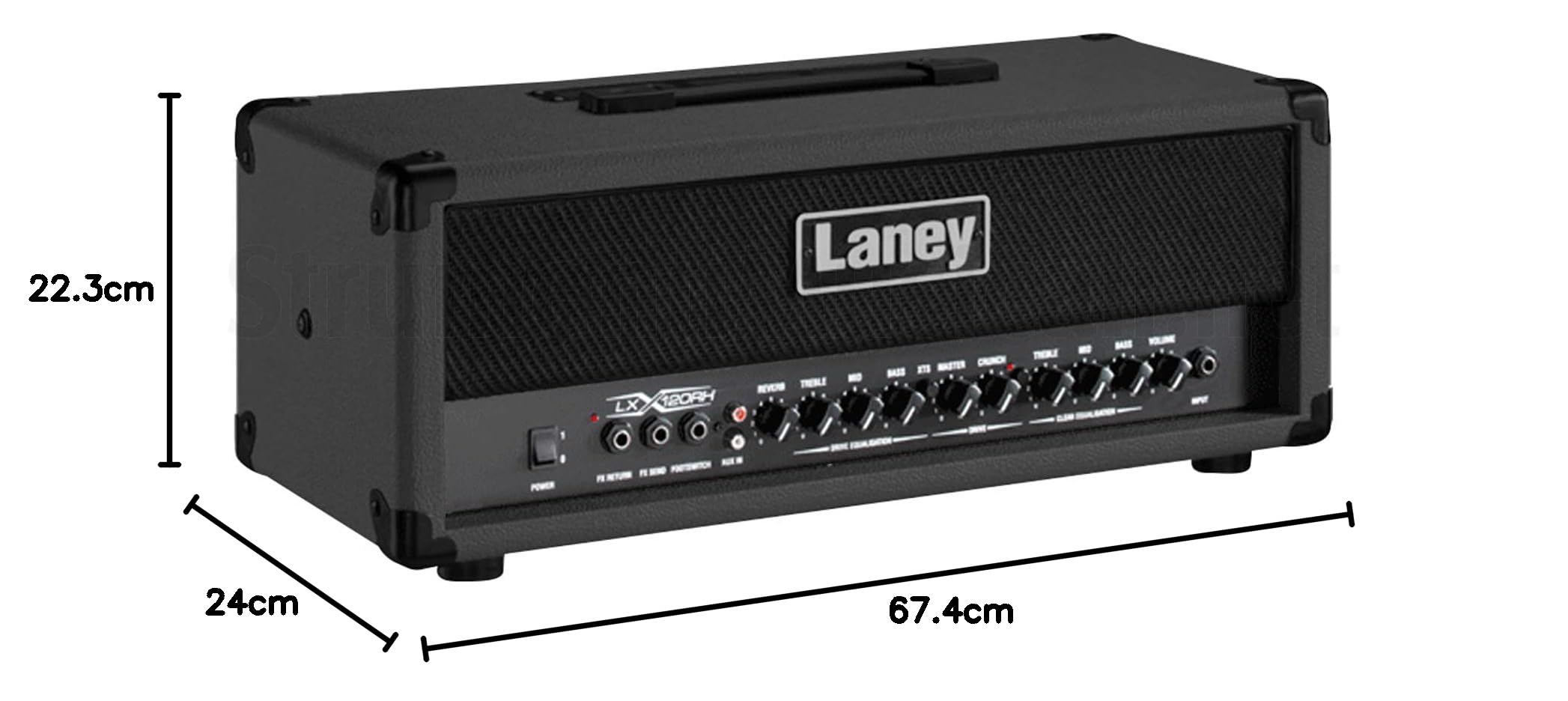 LANEY LX Series LX120RH - Guitar Amp Head - 120W - With Reverb, Black