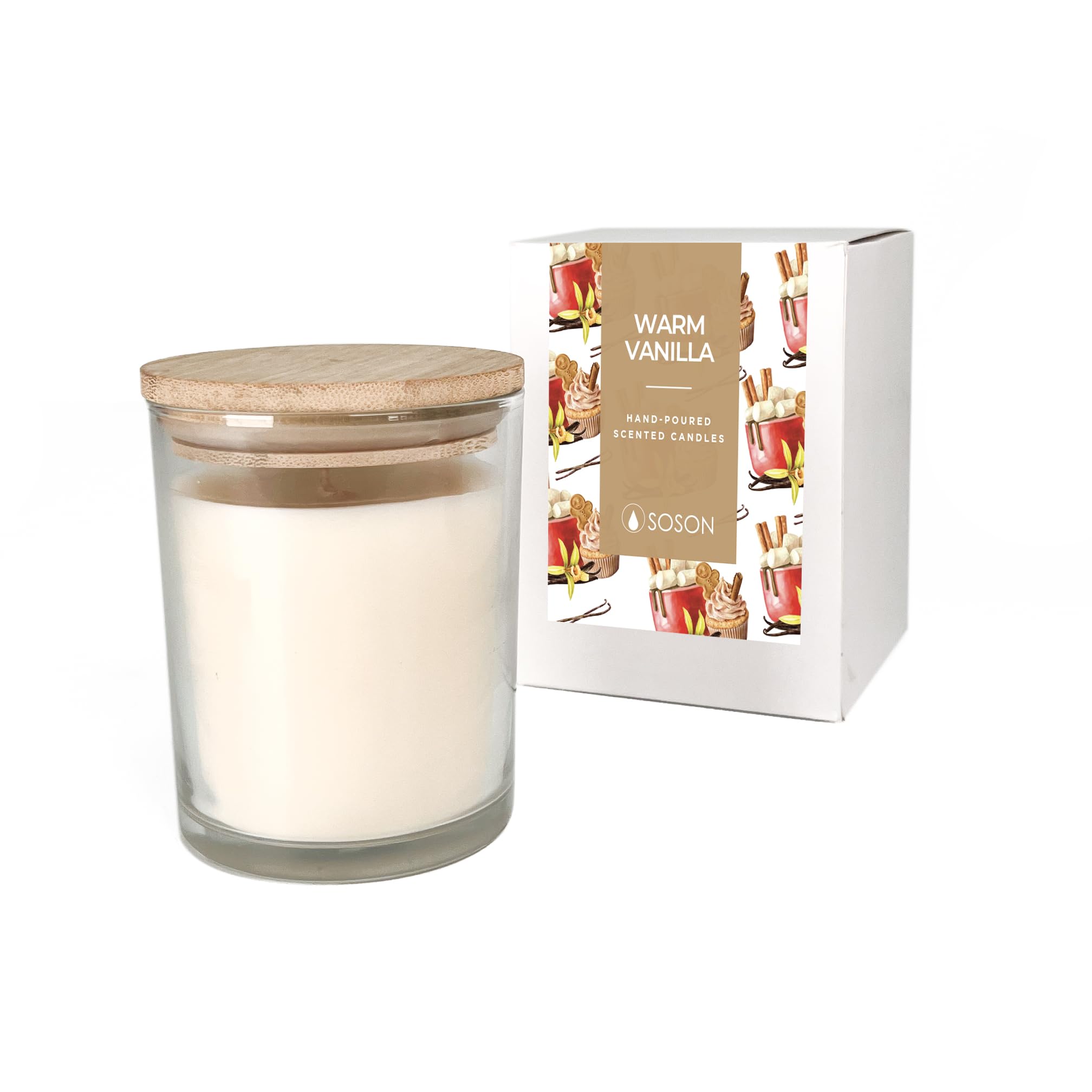 Simply Soson Warm Vanilla Sugar Scented Candle for Home - 7 oz Jar Candle - Scented Candle Gift, Aromatherapy Candle, Candles for Home Scented, Candles for Women, Fall Candles