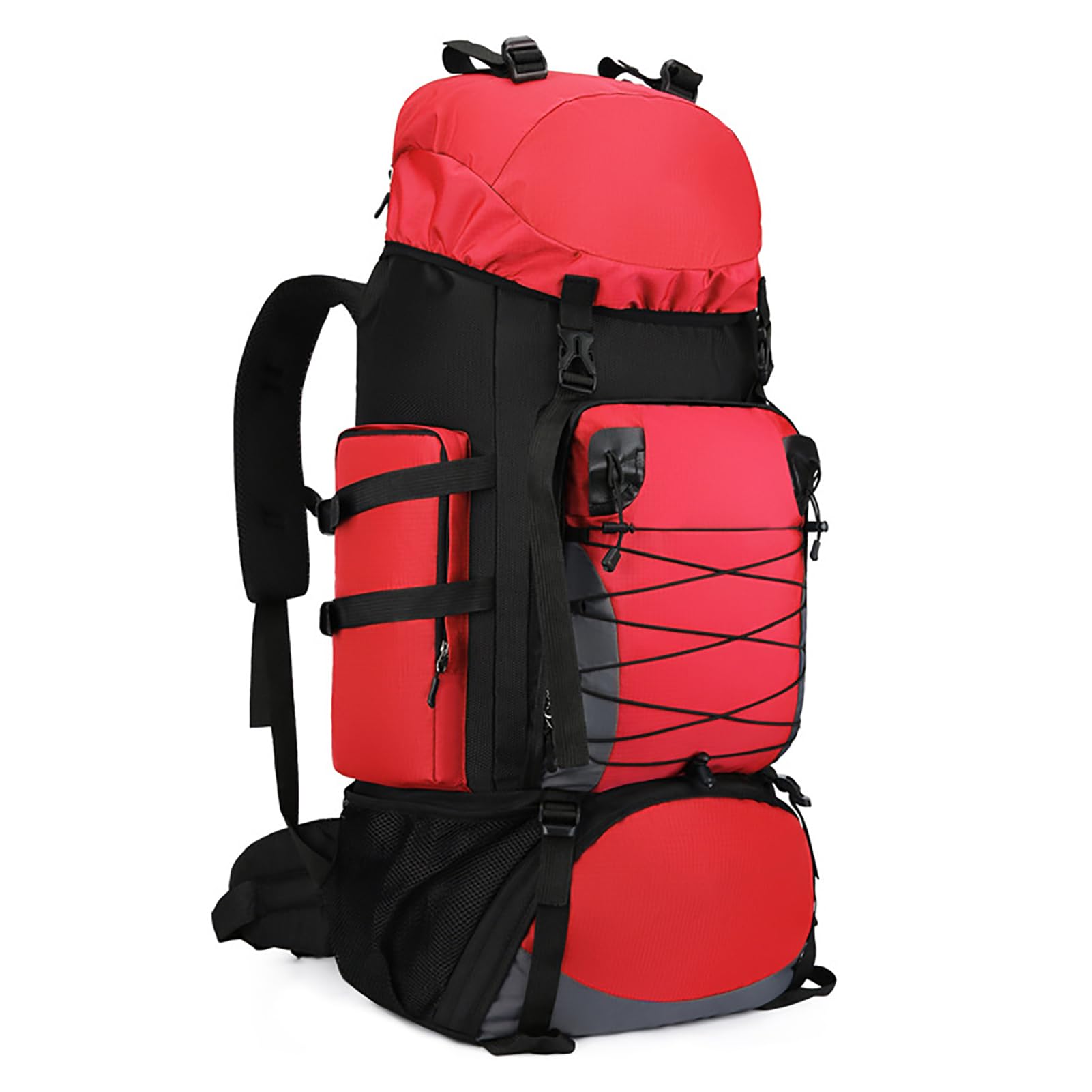 Zaino da Trekking 80L - 90L Impermeabile Zaini da Escursionismo Zaino Viaggi di Campeggio Montagna per Donna e Uomo Zainetto Leggero Zaino per Alpinismo Arrampicata Ciclismo,Rosso