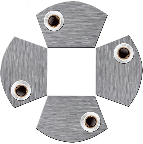 Miniatura 4 de pigchcy Juego de 4 manteles individuales en forma de cuña para mesa de comedor, tejido cruzado, lavables, resistentes al calor, manteles