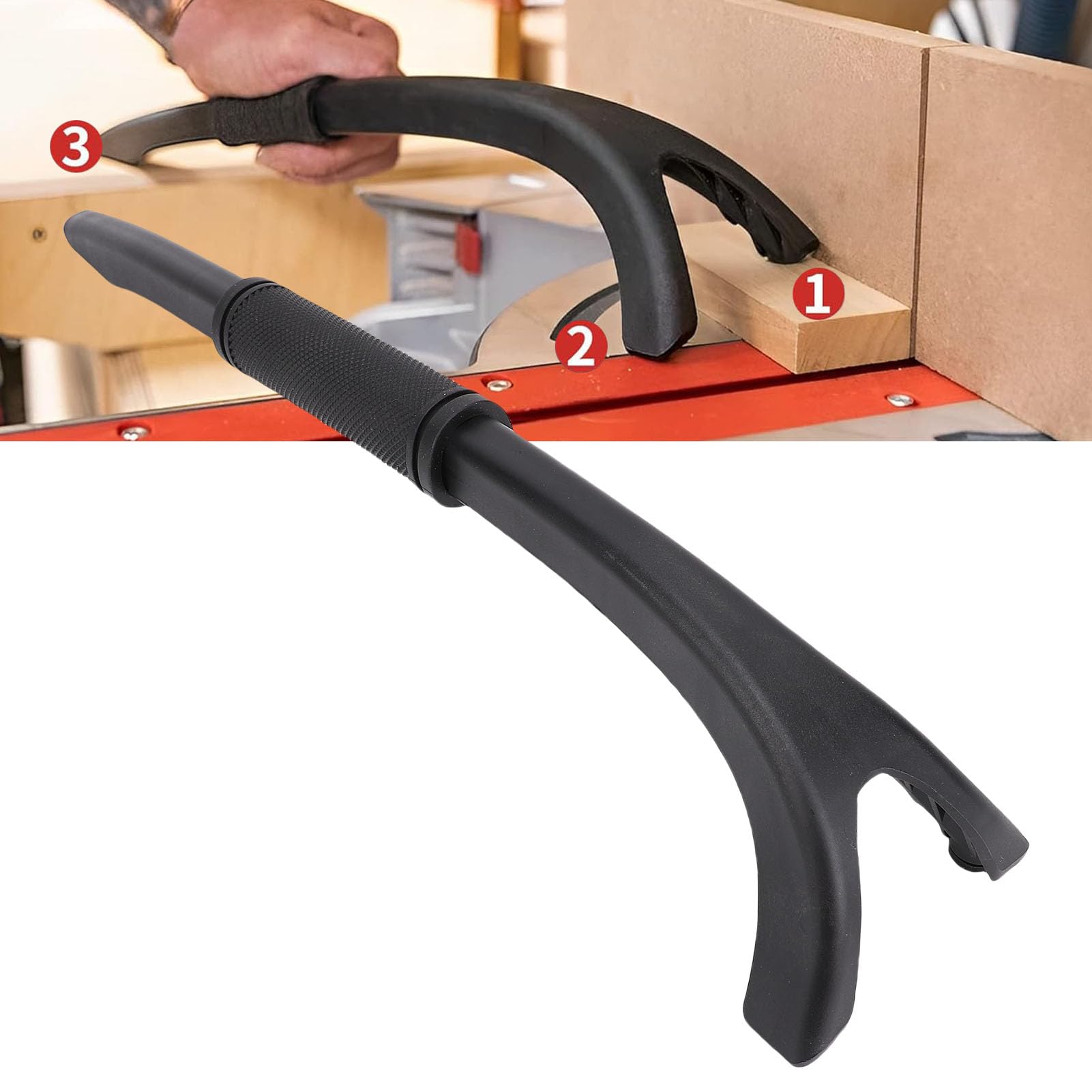 SEAFRONT Scie à Onglet Bâton de Maintien Conception Fourchue Scie à Onglet de sécurité Bâton Poussoir Outils de Protection du Bois