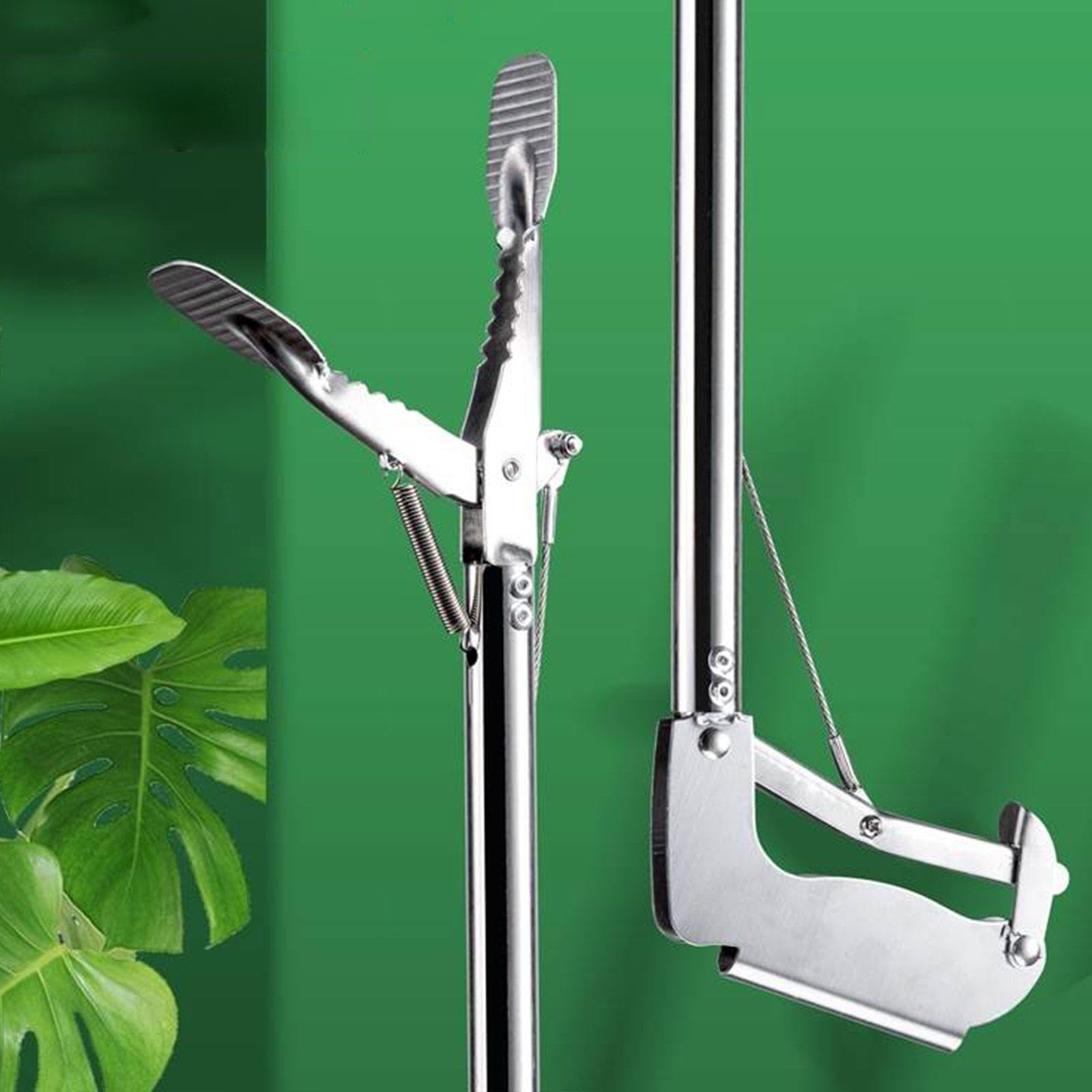 Alcanzador de Agarre Plegable - Recogedor de Basura de Servicio Pesado Extra Long Garden Nabber Litter, Totalmente de Acero Inoxidable, 47 Pulgadas