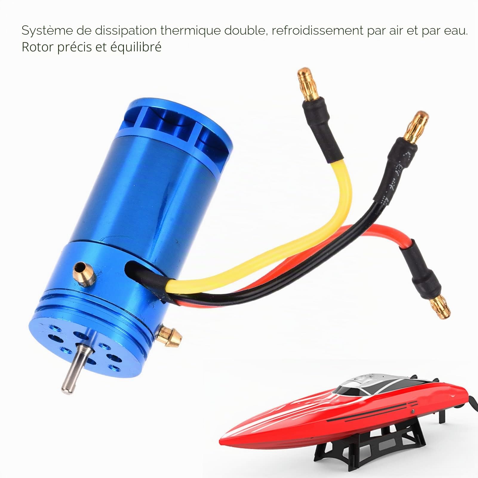 POENVFPO Alliage D'aluminium et de Cuivre RC Bateau Brushless Moteur pour SL2862 1500KV Moteur Brushless, à Faible Bruit, Refroidi à l'eau et Refroidi par Air avec Ventilateurs