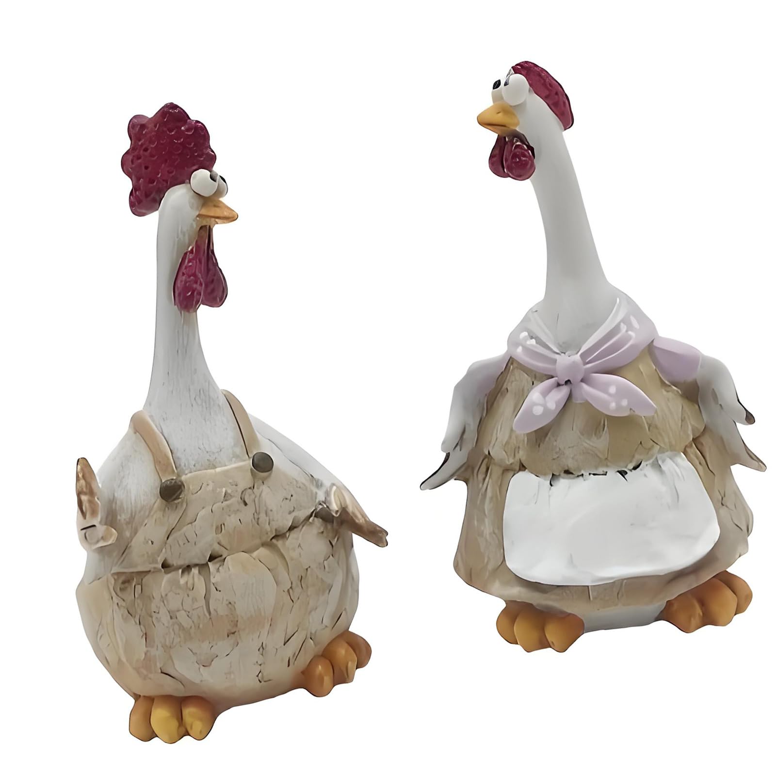Statuettes de coq et de poule en résine ornement de poulet fantaisiste