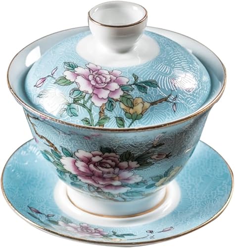 Miniatura 1 de 1 Unidades Esmalte Tazón De Té Bandeja De Taza De Café Esmalte Bandeja Con Tapa Taza De Oficina Taza De Té Gongfu Taza De Vino Cerámica Azul Cielo