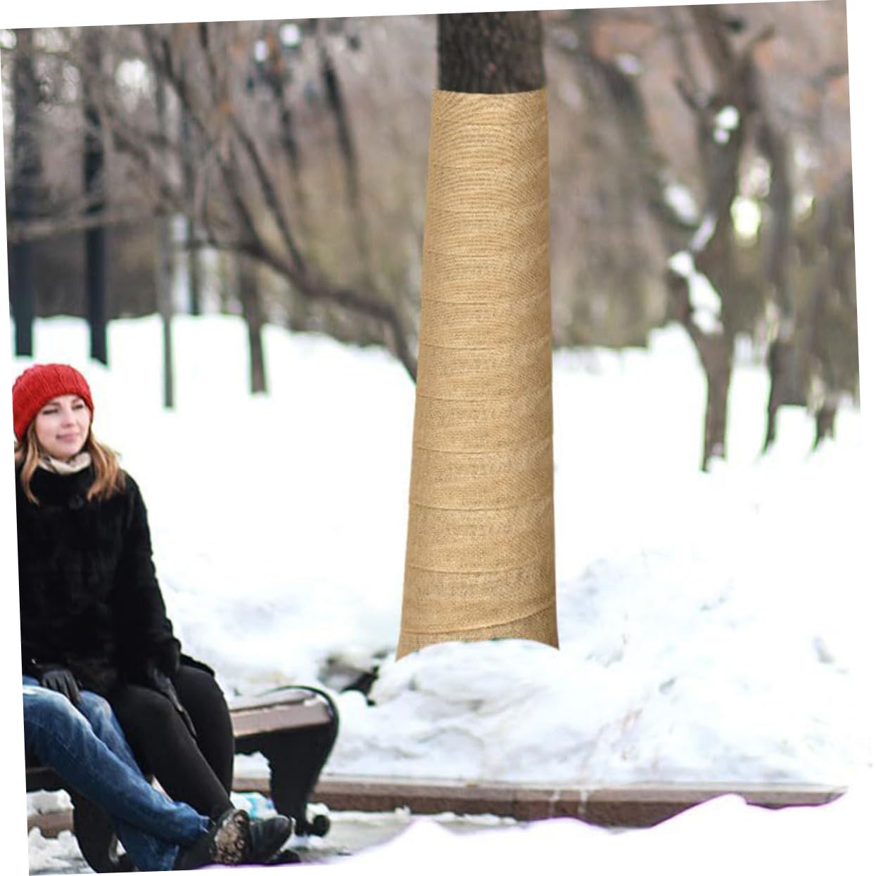 Shelter Protezione Piante in Lino Naturale Avvolgimento in Juta per Alberi e Alberi da Frutto, Protezione Solare e Nutrizionale per Giardinaggio in Autunno