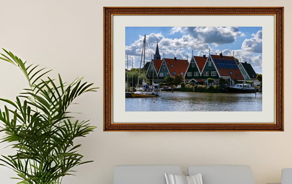 JZZG08365 Netherlands Houses Rivers Marinas West Graftdijk| Self-Adhesive Painting | Frameless