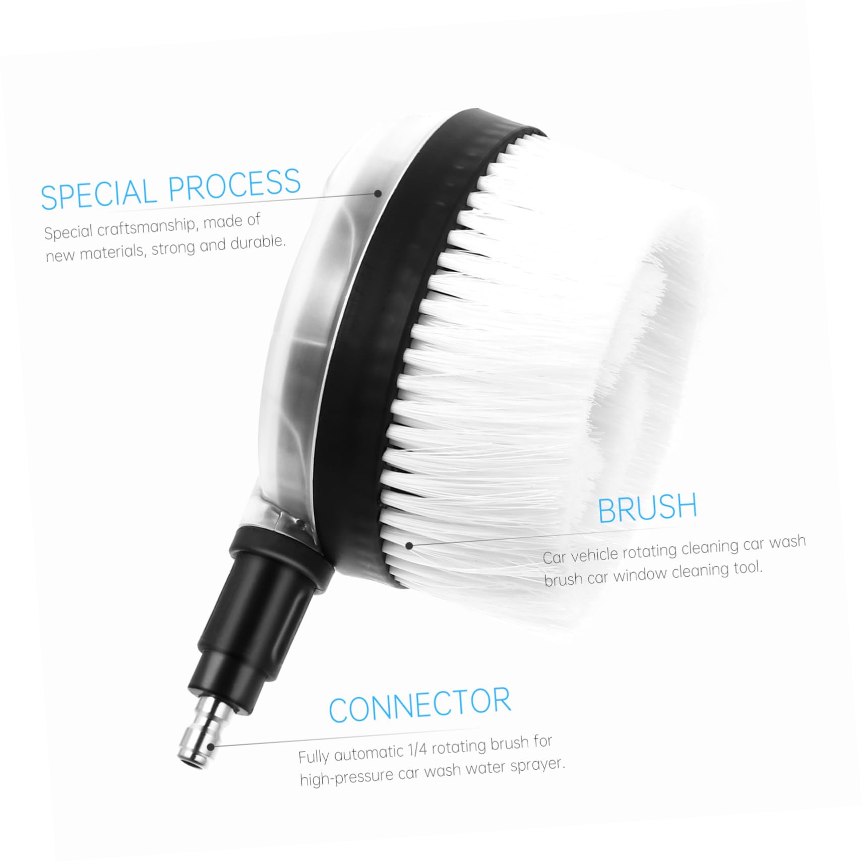 Cepillo Rotativo de Alta Presión para Lavado de Coches Cepillo Giratorio Automático sin Energía Herramienta Ligera y Portátil para Limpieza Detallada y Riego de Jardín Compatible