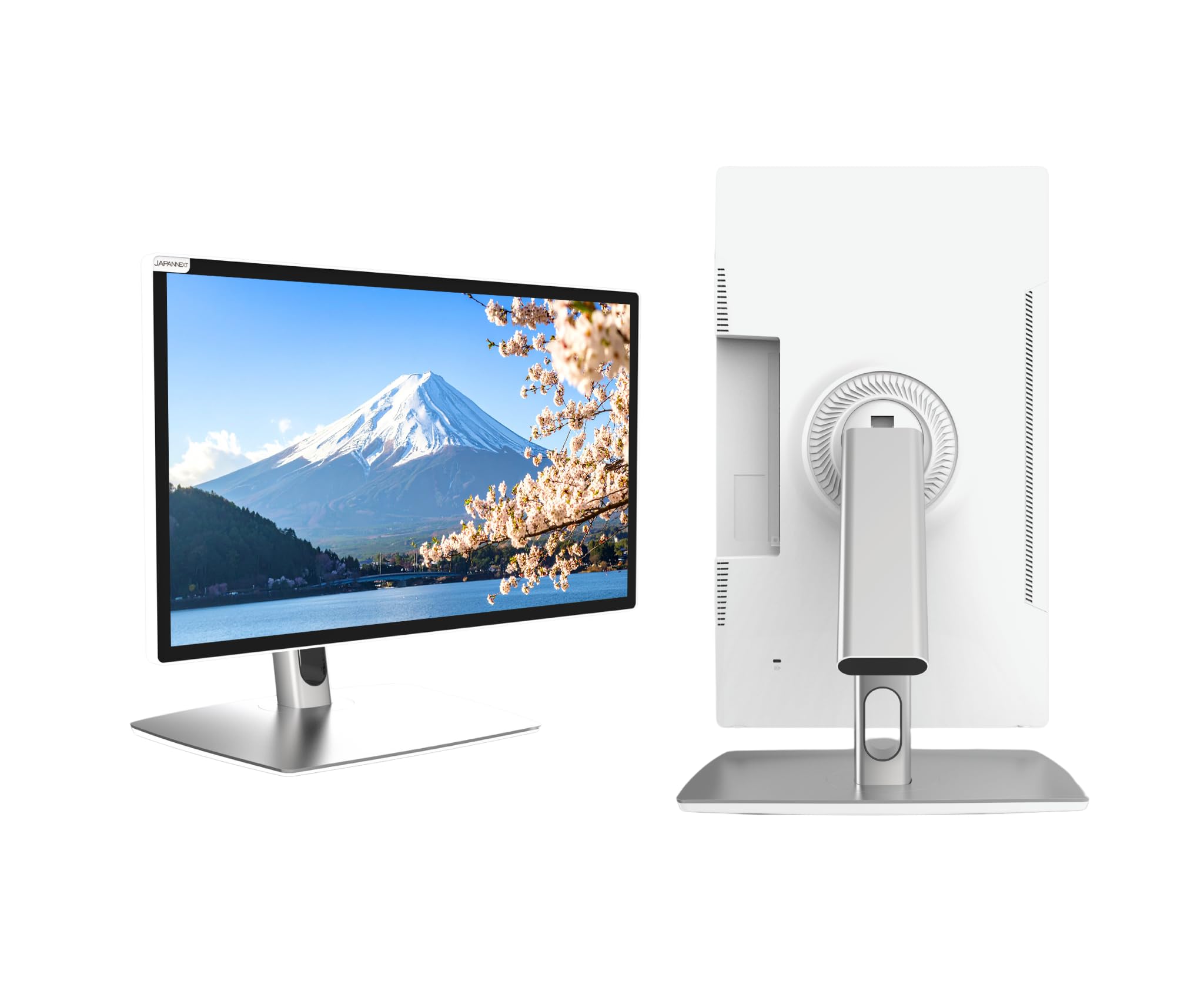 JapanNext Monitor Táctil Blanco 21.5" IPS Full HD con Brazo articulado | Full HD (1920x1080) con Brazo articulado | Carga vía USB-C(65W) Altura e inclinación Ajustables | JN-IPS2152FHDR-C65W-FLD-T
