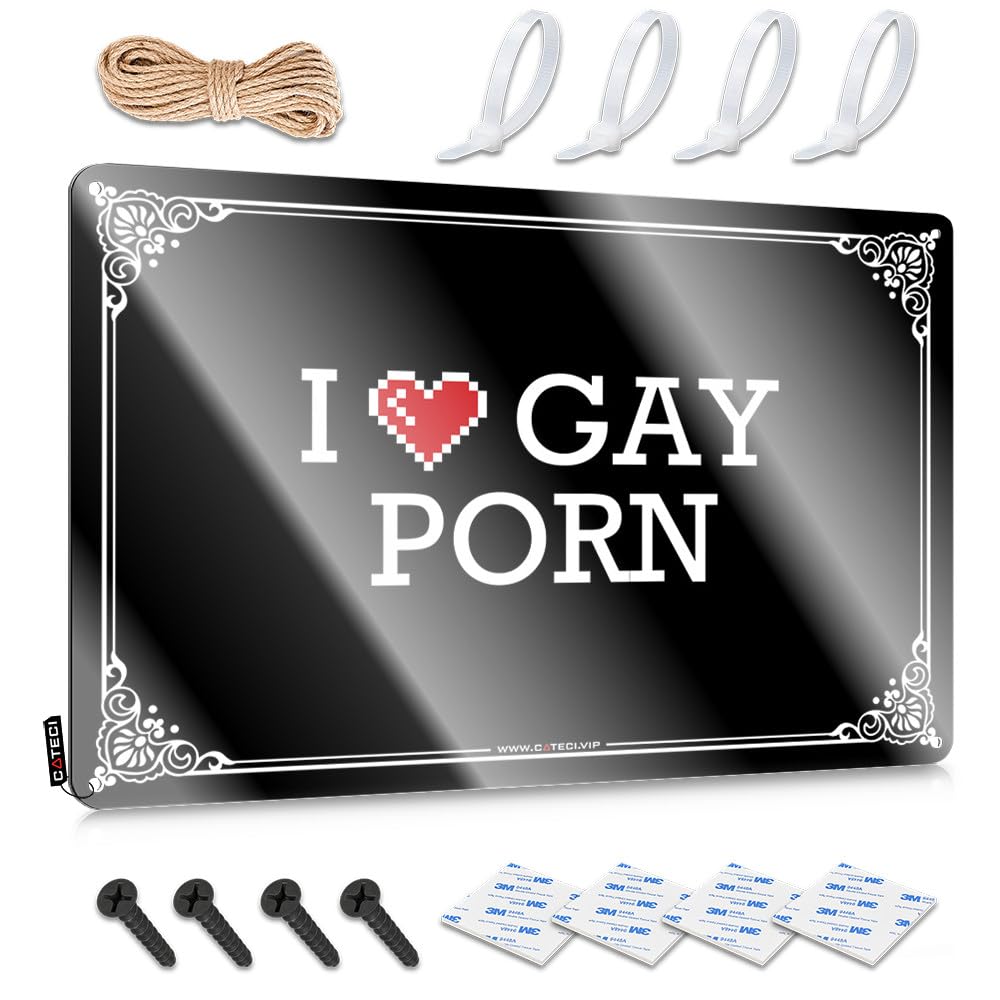 Man Cabe Decor Patriotic Plaque - I Love Gay Porn Rustic Wall Art Soft Bath Easy Hang For Work(30X40CM)