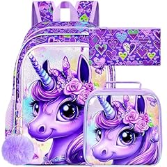 Glitter Printed Butterfly Unicorn Purple
