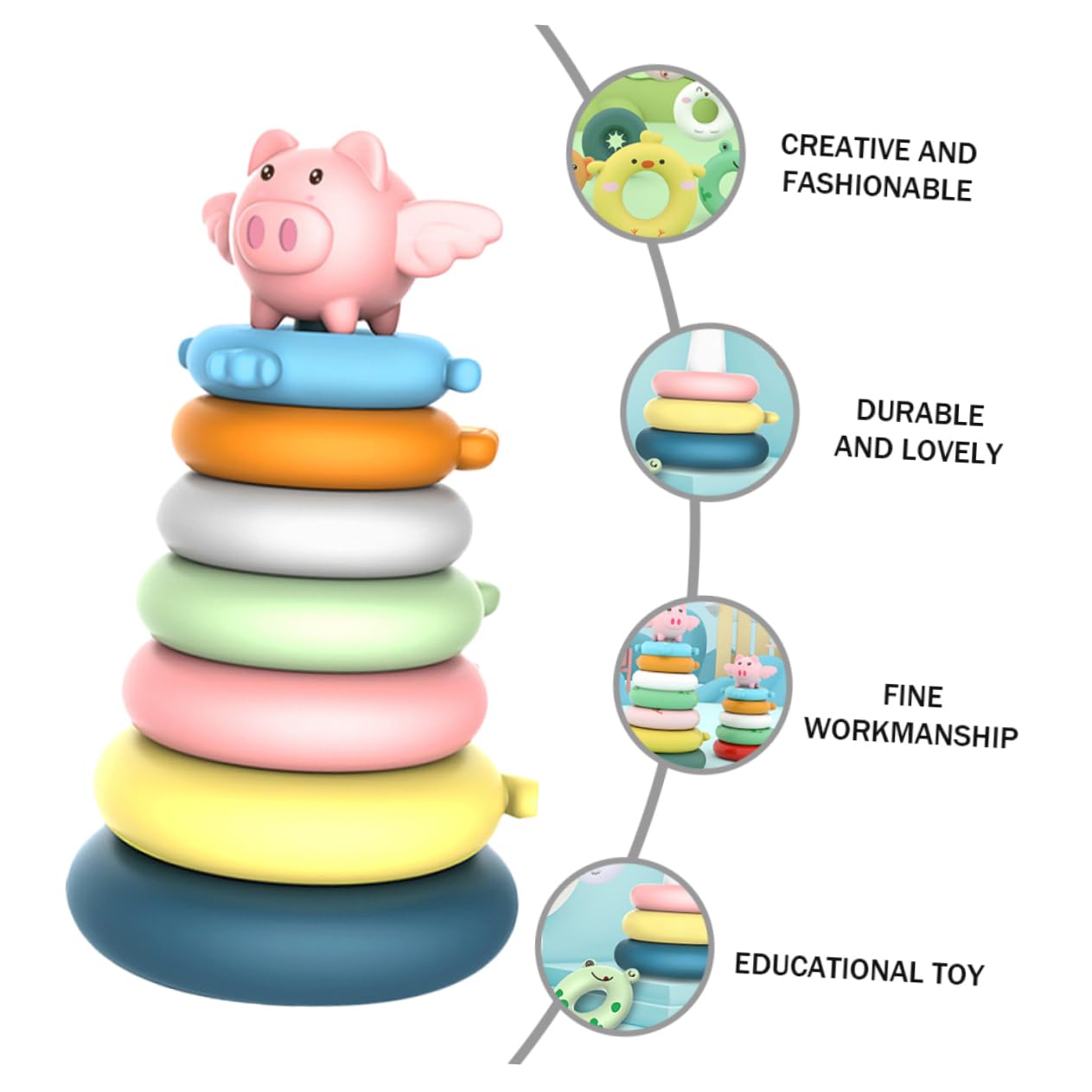 Juguete Educativo para Niños y Bebés de Plástico Bloques de Colores para Clasificación y Juego Imaginativo en Escenario Educativo