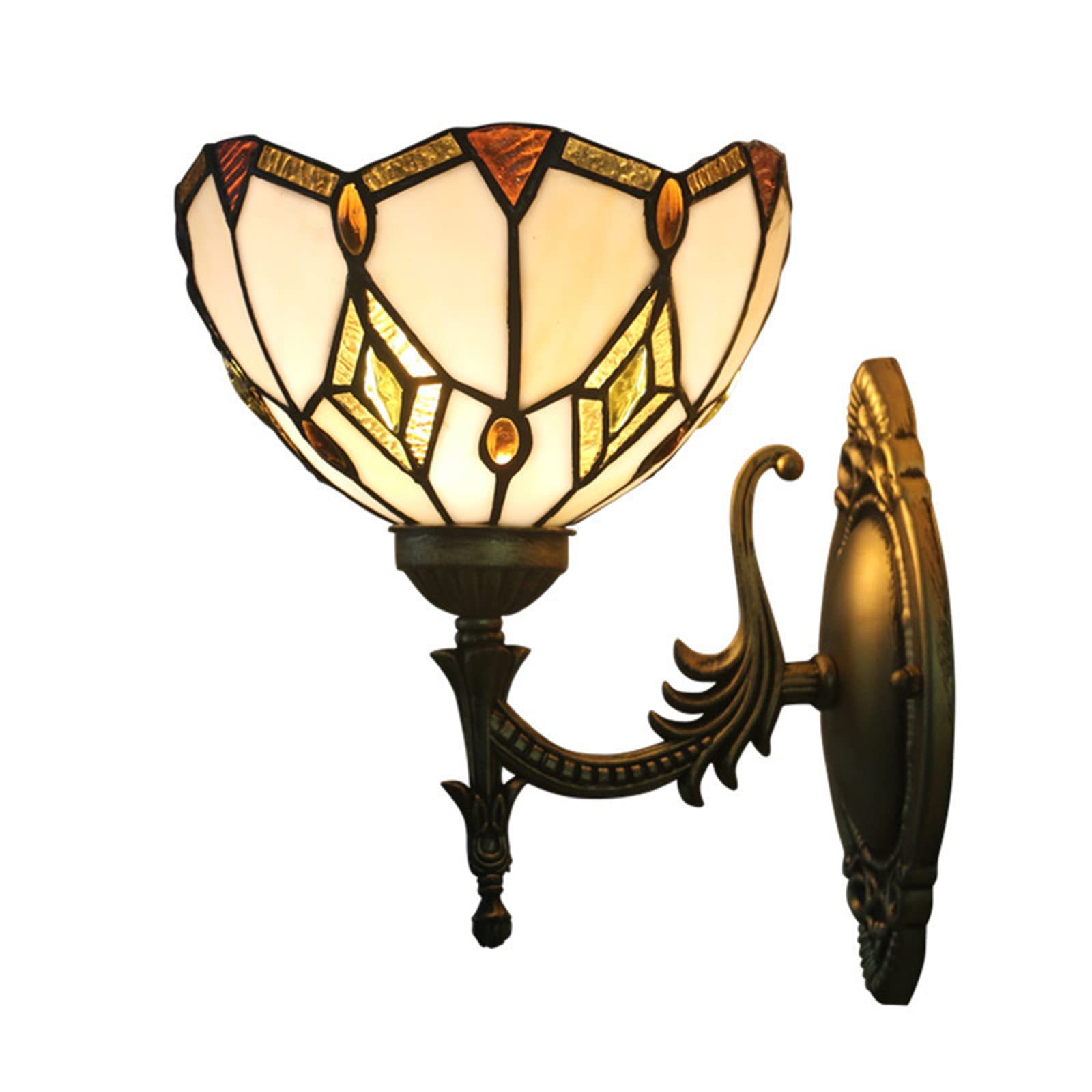 NHPJFDC 7.8Inch Wall Sconce Lamp Tiffany Style Baroque Stained Glass Wall Lighting For Living Room, Bedroom, Hotel, Corridor, Art Craft Gift