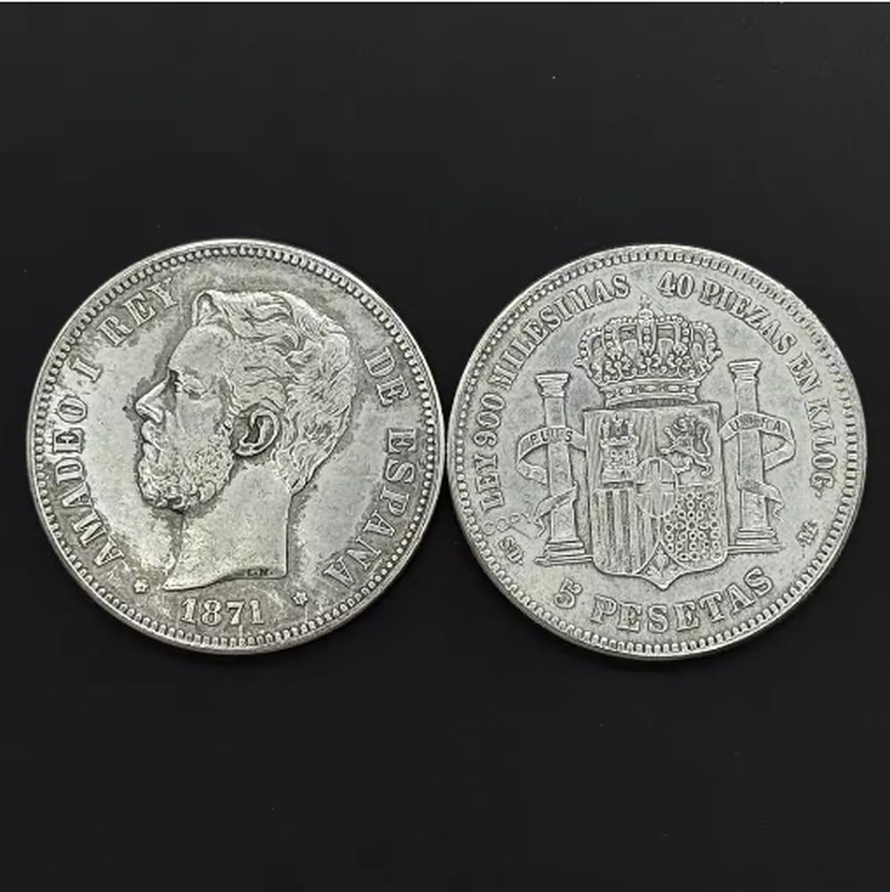 Moneda Conmemorativa española de 1871, colección de Monedas de Recuerdo, medallas y decoración del hogar.