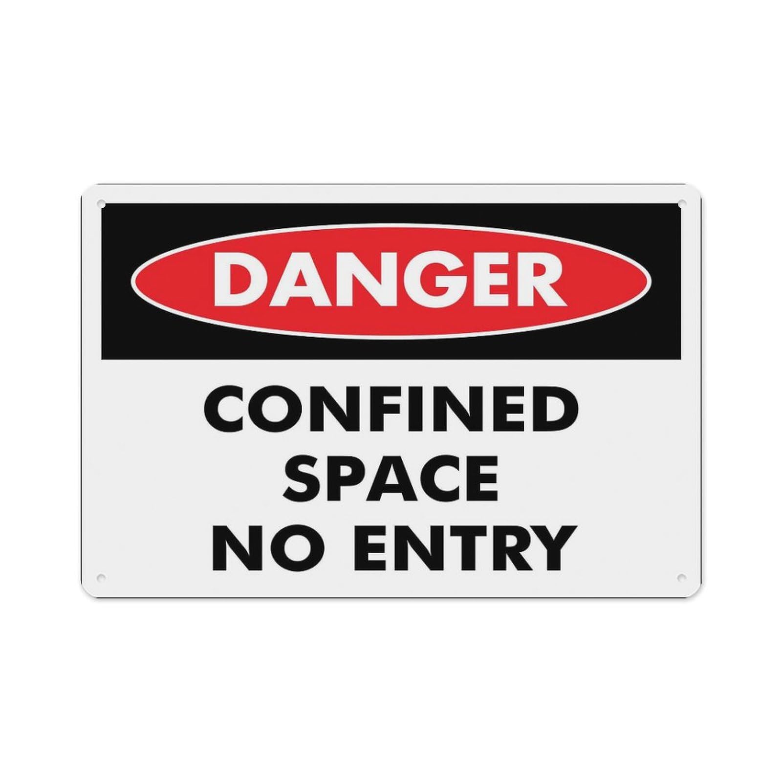 Peiyeety A04 Danger Confined Space No Entry Sign Aluminum Tin Warning Signs For Home Outdoor Garden 12X16 Inches