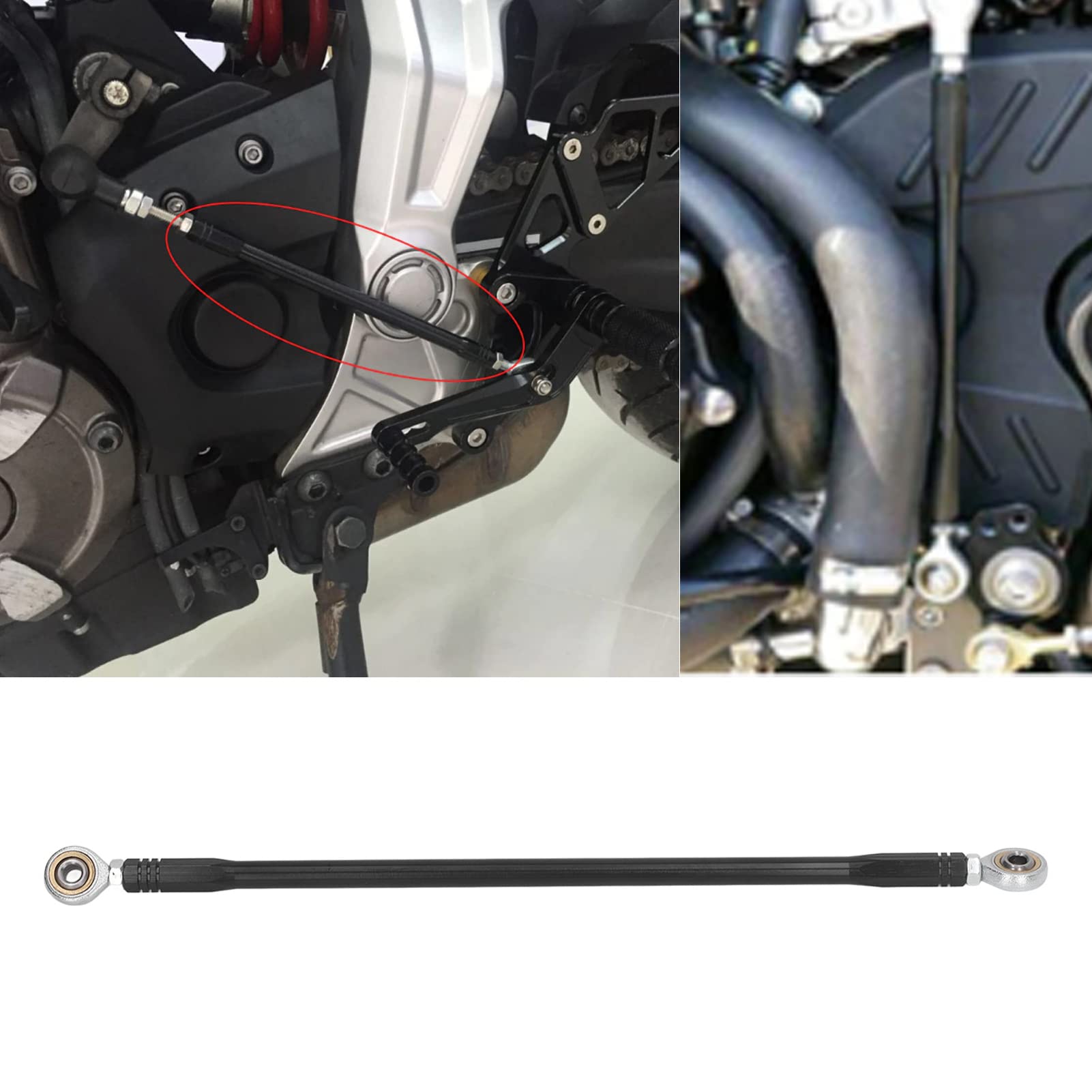 Buachois Asta del Cambio Per Moto Leva del Cambio in Lega di Alluminio Pedane Per Sedile Posteriore Cambio Barra di Collegamento 280mm Leva del Cambio Per Moto