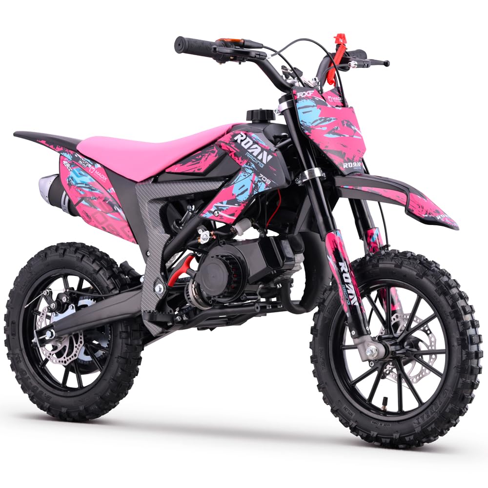 Minicross para niño gasolina 49cc Roan 709 10/10" (rosa)