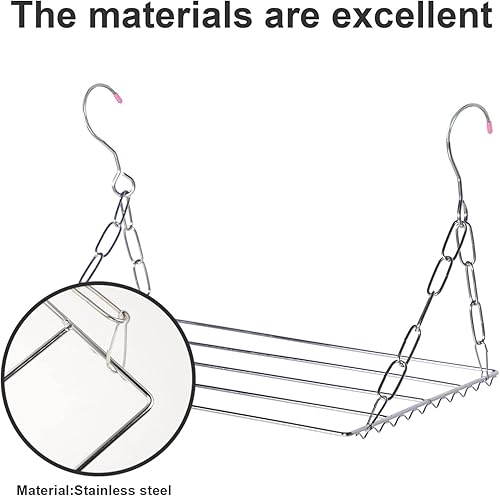 Miniatura 9 de Cabilock Pequeño estante de secado de acero inoxidable para paños, calcetines y zapatos, diseño de ahorro de espacio