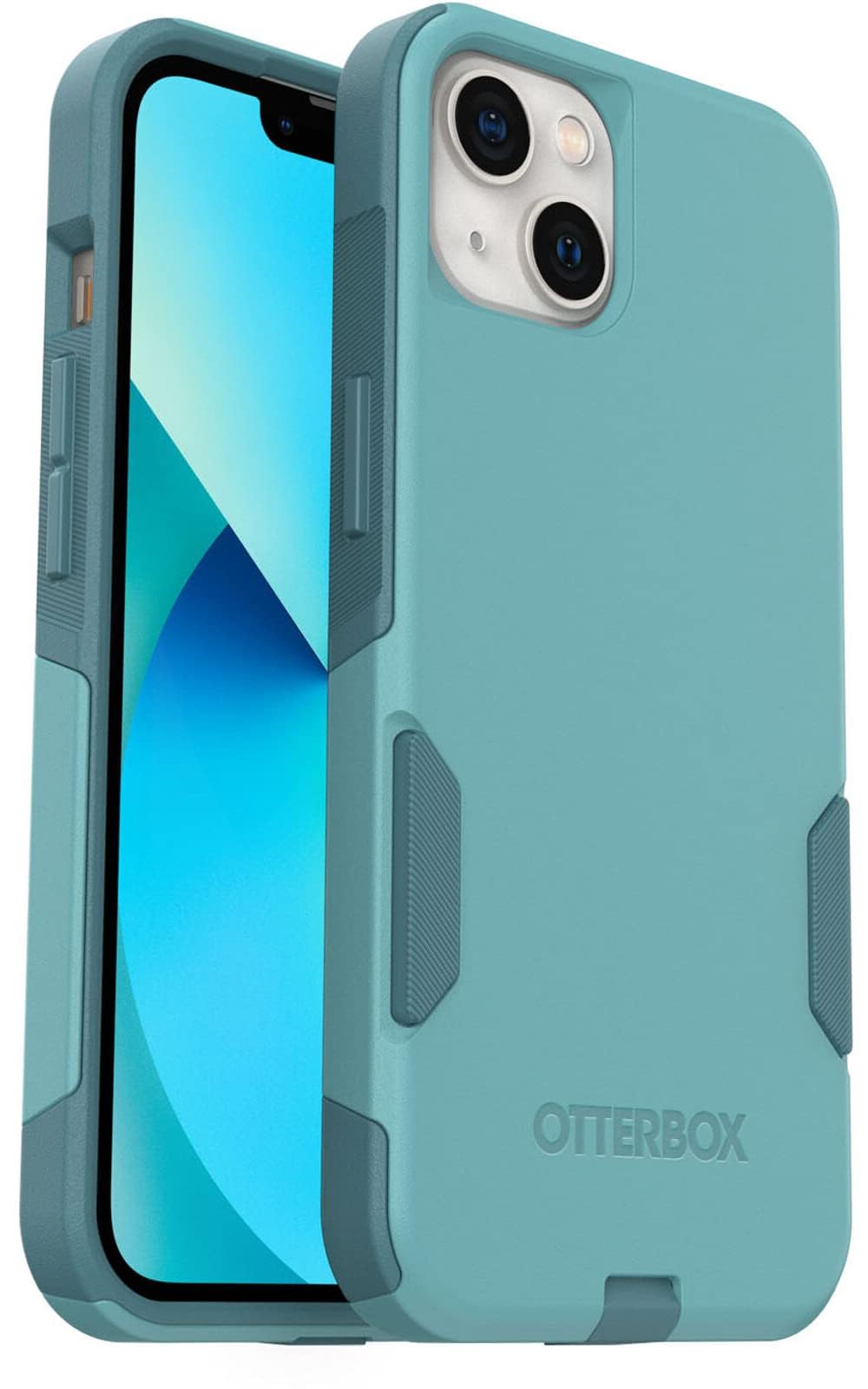 iPhone 13 (ONLY) Commuter Series Case - RIVETING Way, Slim & Tough, Pocket-Friendly, with Port Protection Teal