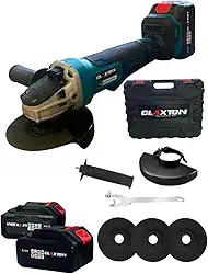 CLAXTON Esmerilhadeira Sem Fio com Bateria 21V 4.0Ah 2 Baterias Brushless Lixadeira Angular Profissional 850W 3 Discos 4-1/2” (115/125mm) 11000rpm