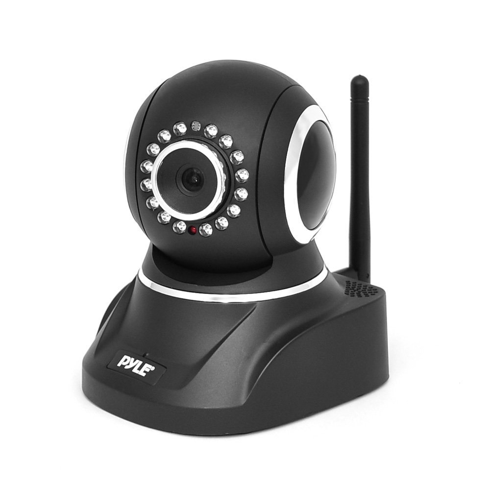 Pyle Indoor Wireless Security IP Camera - 1mp HD 720p Home WiFi Nanny Remote Video Monitor - Electronic Motorized Rotating PTZ Pan Tilt Network Surveillance, Voice Mic Audio for Mobile & PC - PIPCAM8