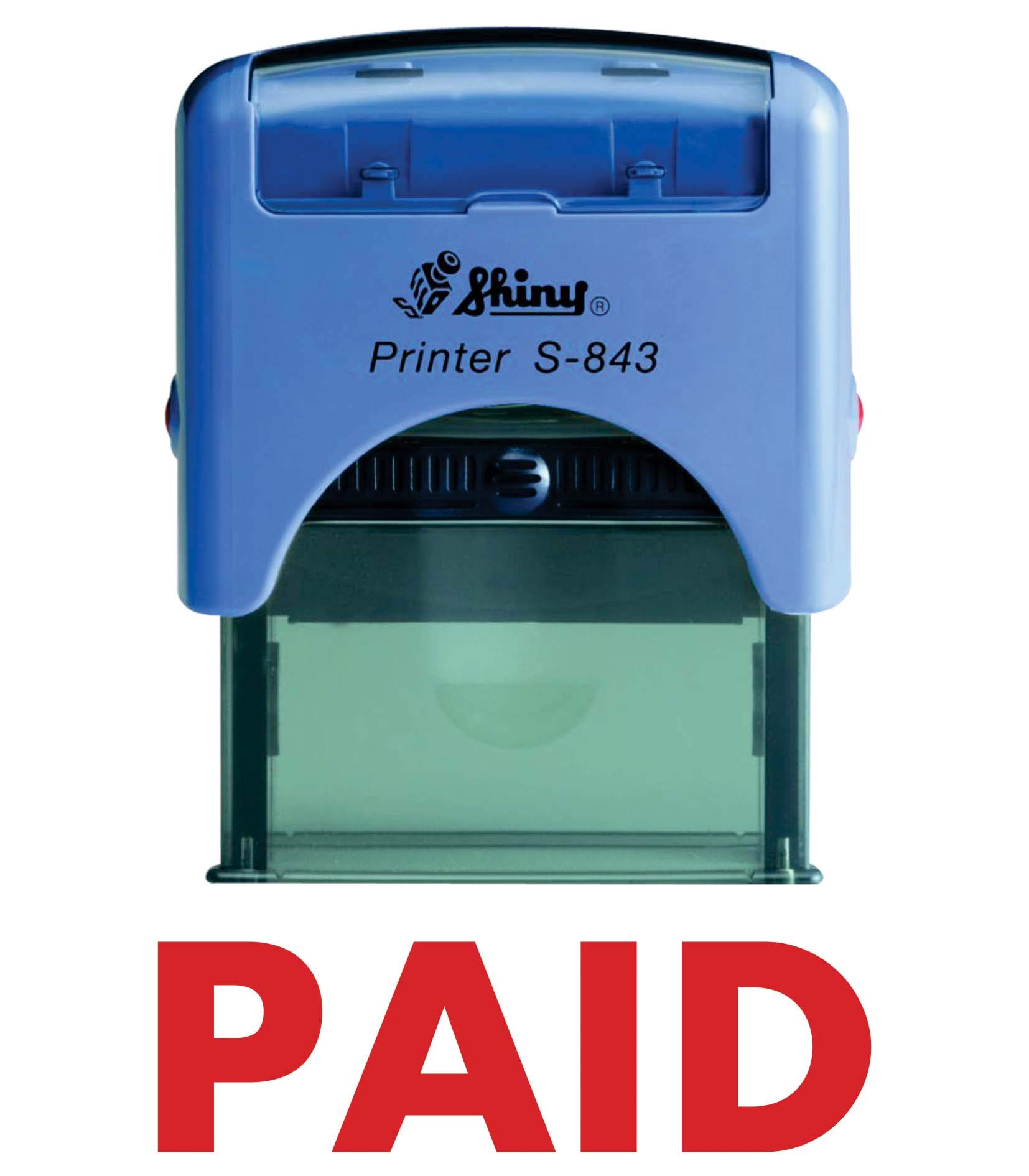 Paid Personlized Shiny Printer S-842 Rectangle Rubber Stamp Self-Inking Easy Refill Clear, Crisp Impression Everytime Custom Personalised 14X38MM Red