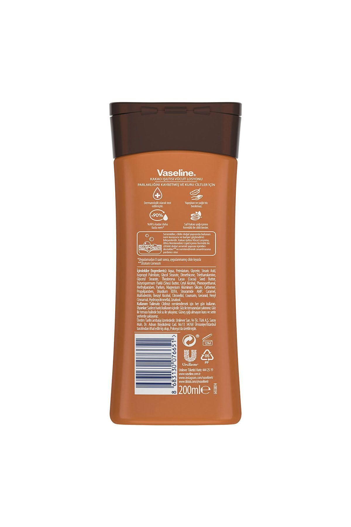 Vaseline Intensive Care Kakao Işıltısı Vücut Losyonu, 200 ml