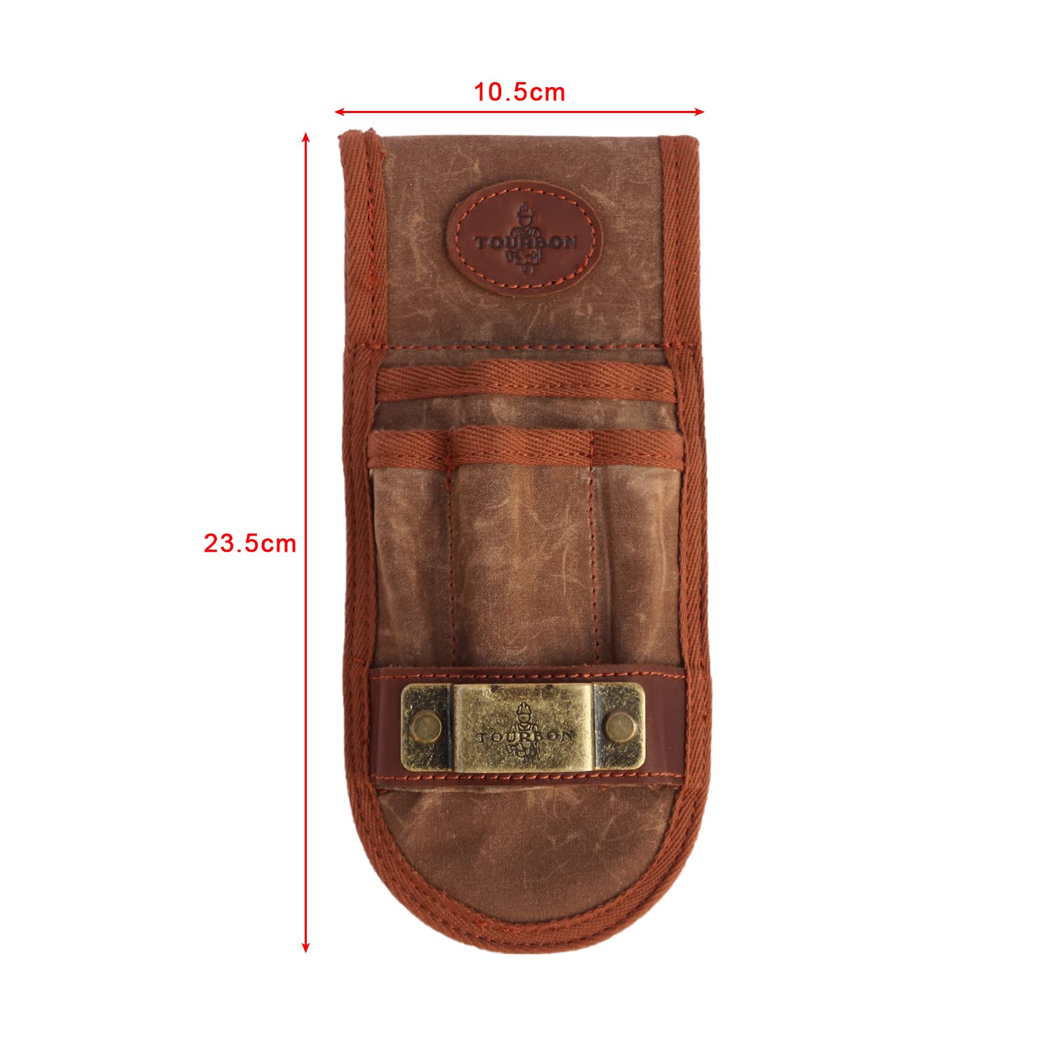 Tour de Ceinture en Toile Cirée et Cuir Outil Ceinture Holster avec Support Mètre Ruban pour Électricien Atelier Marron