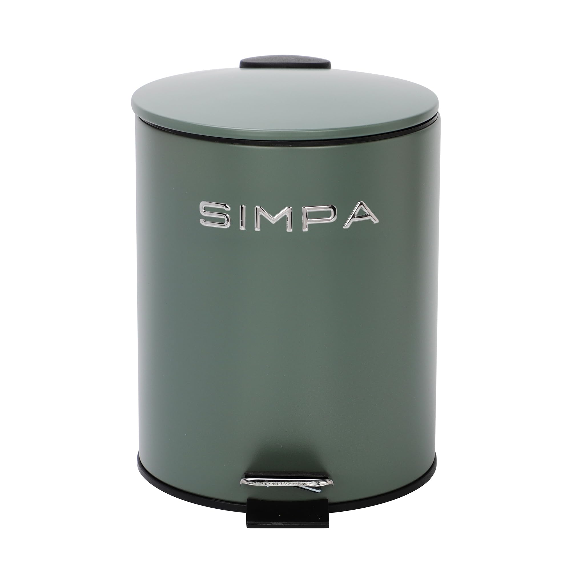 simpa 5L 5 Litre Matt Green Slim Soft-Closing Pedal Dustbin. — image 1