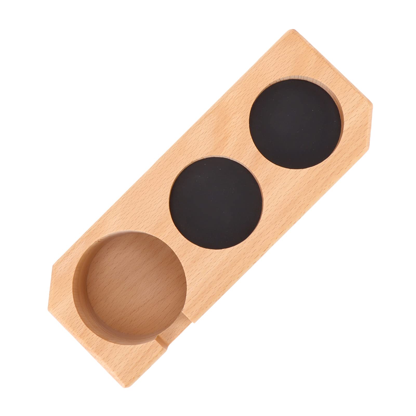 Soporte De Tamper De Filtro De Café De Madera, Soporte De Tapete De Tamper De Espresso, Estación De Apisonamiento Soporte De Tapete De Tamper De Madera De Haya Con Almohadilla(large)